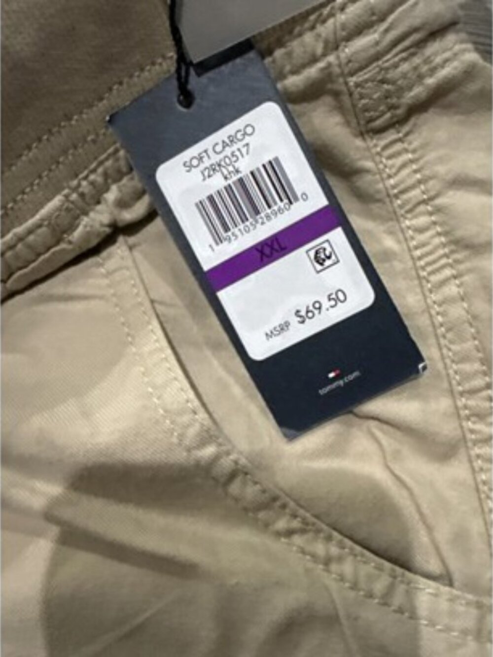 Tommy Hilfiger Women's XXL Soft Cargo Capri Pants Khaki Tan Drawstring NWT - Picture 3 of 5